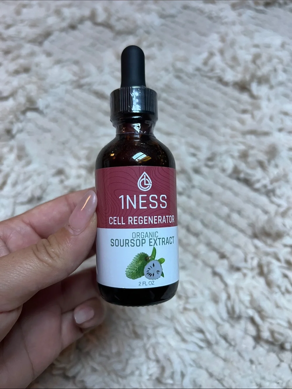 1NESS Organic Soursop Extract 2 oz | Graviola Fruit & Leaf Liquid | New Sealed